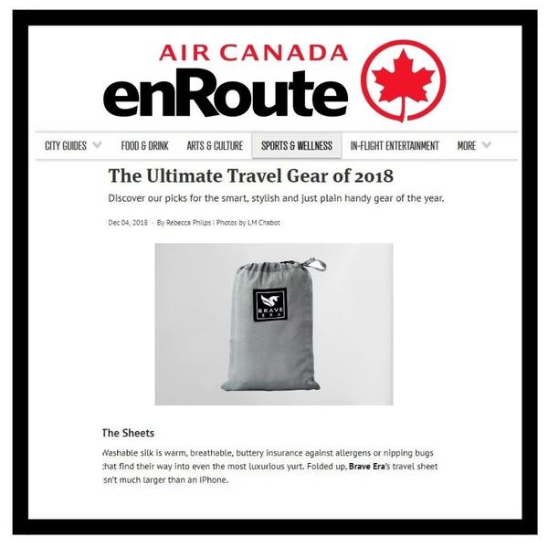 Media Feast secured Brave Era a feature in The Ultimate Travel Gear of 2018 by Air Canada enRoute Magazine