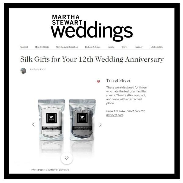 Media Feast secured Brave Era a feature in Martha Stewart Weddings' list for silk gifts.