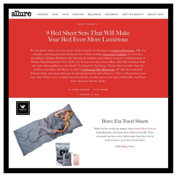 Media Feast secured Brave Era for Allure's list of sheets that make your bed more luxurious.