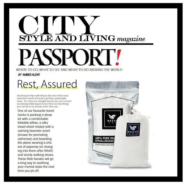 City Style and Living Features The Brave Era Travel Sheet as a Perfect "Shut Eye" Accessory as made possible by Media Feast.