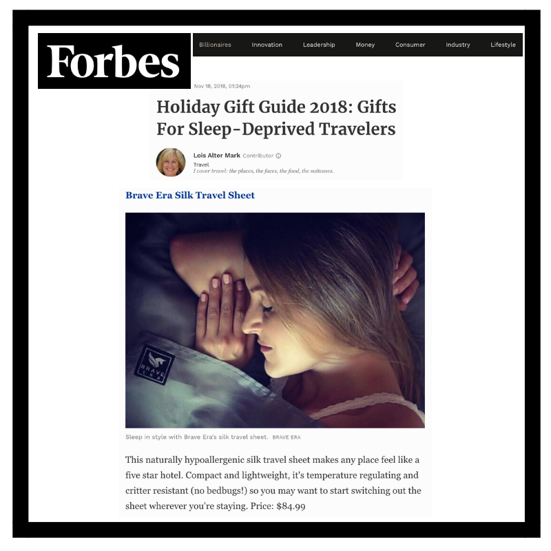 Media Feast secured Brave Era a feature in Forbes' 2018 Holiday Gift Guide